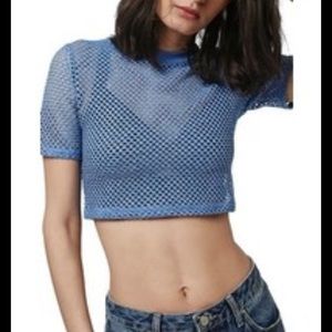 NWT. Topshop Mesh Cropped Tee